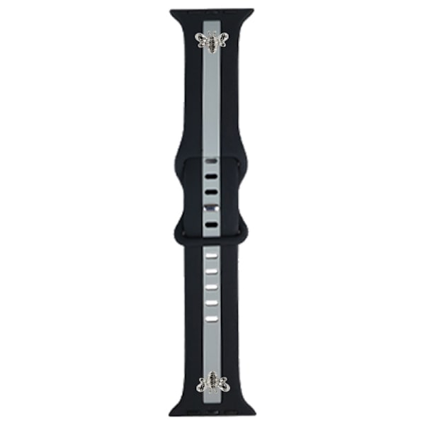 Kellon ranneke Apple Watch iWatch 42-49mm Musta harmaalla + Hopeinen mehiläinen