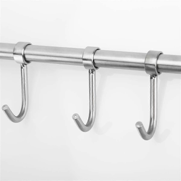 Kökshängare i rostfritt stål med 5 krokar - köksstång hängande stång 9 krokar 9 hooks