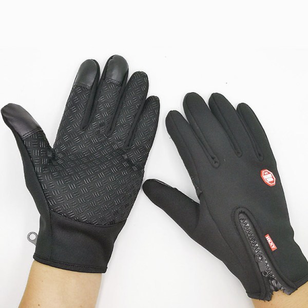 Varme berøringsskjermhansker for menn og kvinner, høst og vinter, vindtette, varme utendørs klatre-, ski-, sykkel- og glidelåshansker Waterproof four-generation pink L