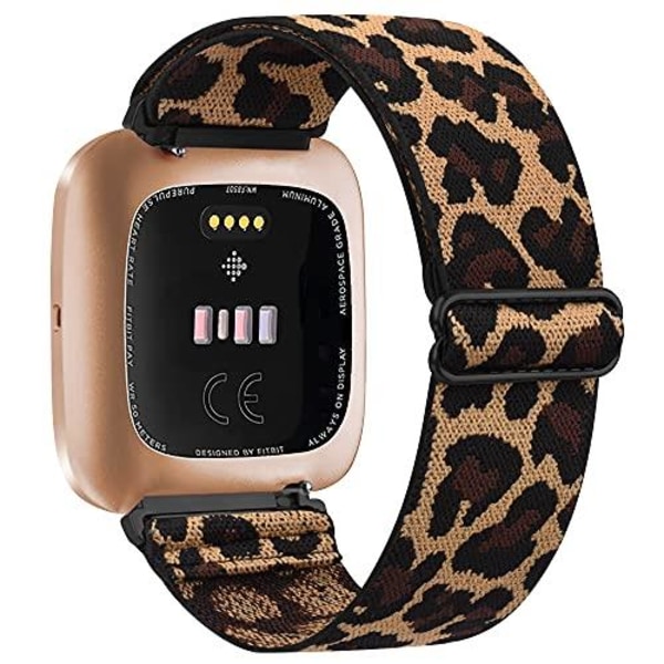 Elastiskt vävt ögleband för Fitbit Versa 3 2 Versa Lite Band Justerbart sportklockarmband i nylon för Fitbit Sense Band Leopard For Versa lite