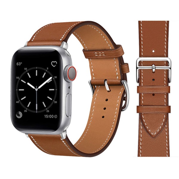 Läderarmband för Apple Watch Band 44mm 45mm 42mm 41mm 40mm 38mm Single tour armband iWatch series 3 4 5 6 SE 7 band 1 brown For 42mm 44mm 45mm