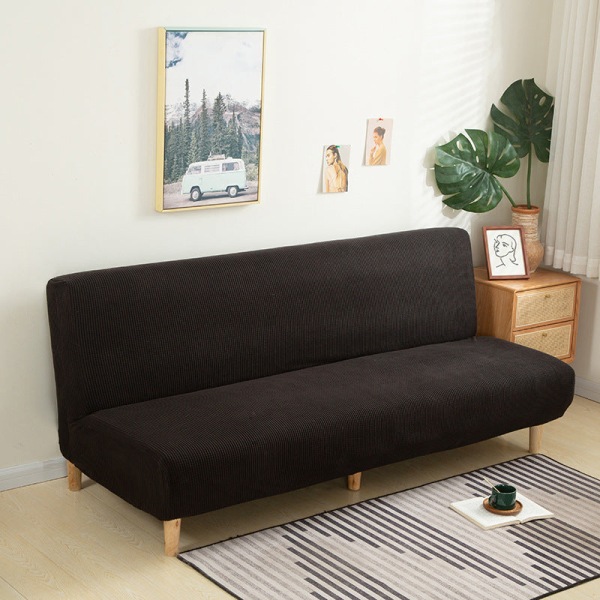 Överdrag Polar Fleece Tyg Ärmlös Bäddsoffa Skydd Enfärgad Utan Armstöd Stor Elastisk Fällbar Möbel Heminredning Bänköverdrag Cream S 120-155cm