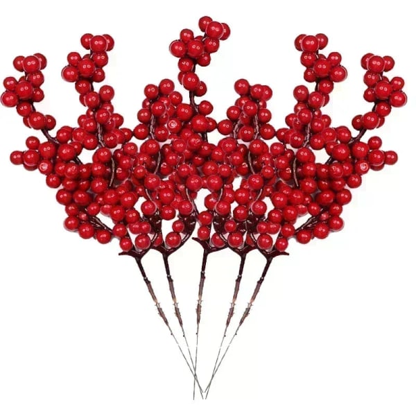 1-10 st Jul Simuleringsbär 14 Bär Konstgjord Blomma Frukt Körsbärsväxter Hem Juldekoration DIY Gåva B-5 PCS