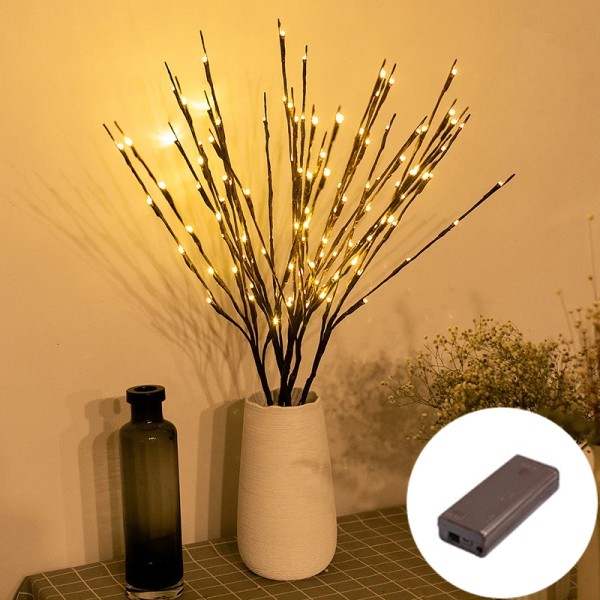 Uusi Vuosi 2024 Luovat Pajunoksavalonauhat 20 LEDiä Joulukoriste Kotiin Noel Kerst Xmas Koristelu Navidad 2023 F268-Warm 20LED