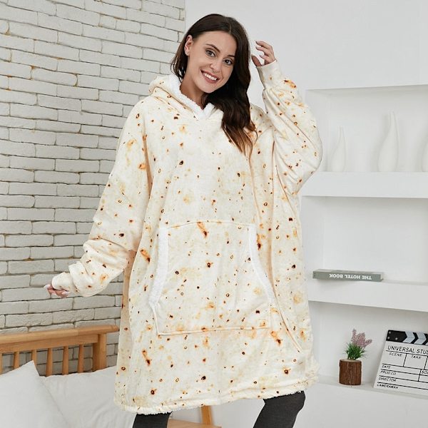 Dame Tæppe Sweatshirt Kåbe Vinter Hættetrøjer Udendørs Hættefrakker Varm Komfort Badekåbe Jule Fleece Tæppe Sudadera Mujer hmy623gray One Size