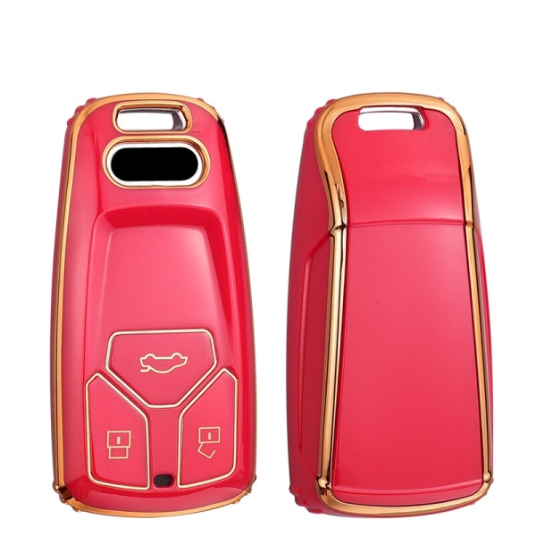 Fashion TPU-fodral Bil Fjärrkontroll Nyckelskydd Skal För A4 B9 A5 A6 8S 8W Q5 Q7 4M S4 S5 S7 TT TTS TFSI RS Protector Fob Keyless Red