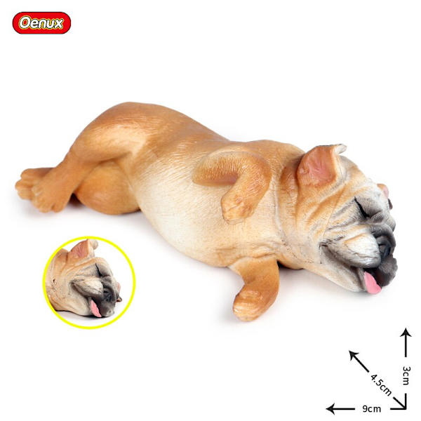 Oenux Dejlige Fransk Bulldog Dyr Sød Hvalp Sovende Dovne Hund Actionfigurer Model Figur PVC Boligindretning Uddannelseslegetøj without box10