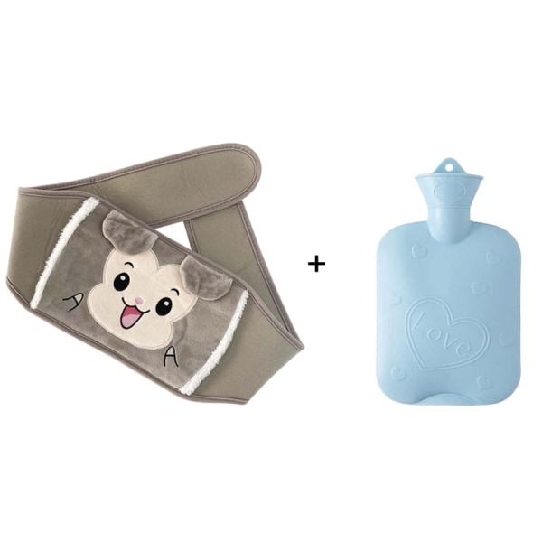 Kawaii Vattenflaska Bälte Handvärmare Söta Djur handväskor Varmvattenpåse Varmvattenflaskor för flickor Värmare Julklapp Dog set