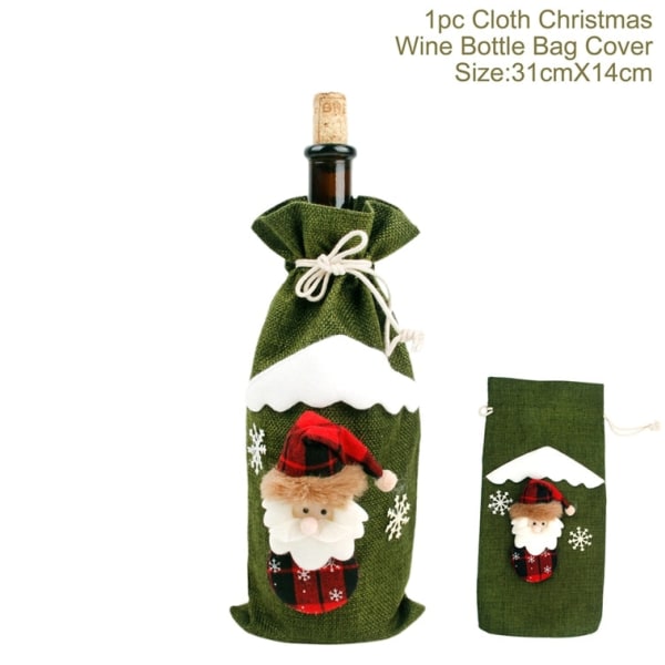 Christmas Wine Bottle Cover God Juldekorationer för hem Juldekoration nyår Xmas Navidad presenter 12