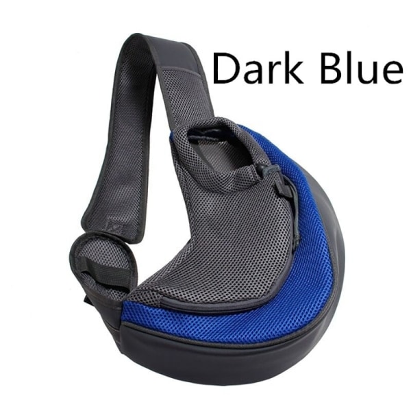 Kæledyrs hvalpebærer S/L Udendørs Rejse Hund Skuldertaske Mesh Oxford Enkelt Komfort Sling Håndtaske Tote Pose Sky Blue L