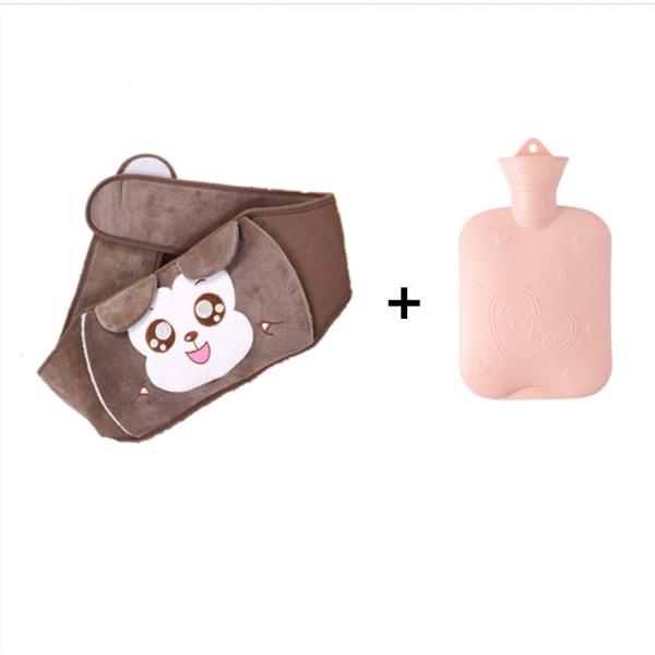 Kawaii-vesipullovyö, suuri käsienlämmitin, söpö eläin kuumavesipullovyö, kuumavesipussi, kuumavesipullon suojus, pullonlämmitin B1 -1000ml Set As  photo