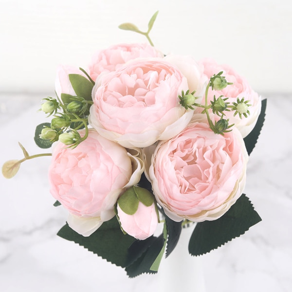 30cm ruusunpunainen silkki pionin keinotekoiset kukat kodin häiden sisätilojen koristeluun Pink Champagne