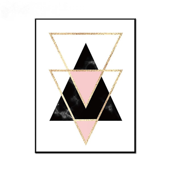 Wekity Marmortextur Geometrisk Patchwork 1 Väggkonst Canvas Tryck Affisch, Enkel Abstrakt Konst Ritning Dekor för Hem Vardagsrum Sovrum Kontor och Ch