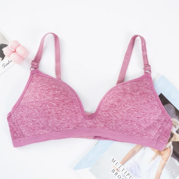 Push Up BH Gathering Bralette Underkläder Sovtröjor Bomull Inga fälgar BH Sexig Tunn Seamless Intimates Mjuka Dam Bralette Toppar Purple 32/70