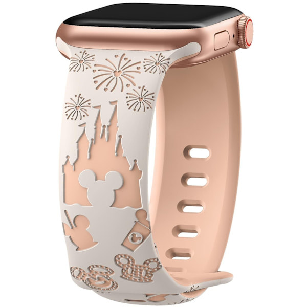 Kellon ranneke Apple Watch iWatch 38/40/41mm kaksivärinen Mickey Castle Starlight + Maitotee
