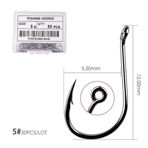 Fishhook 50 st / 20 st / Ask Cirkelkrok Karp Öglad Fiskekrok Storlek 2-22# Ringöga Japan Fiskekrokar Enkel Jigg Fiskekrok Fiskeutrustning Size 16 - 20pc