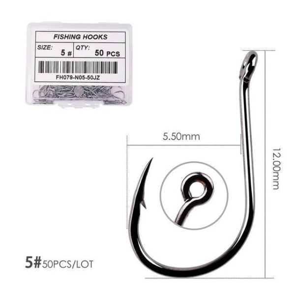 Fishhook 50 stk / 20 stk / Eske Sirkel Karp Øye Fiskekrok Størrelse 2-22# Ringøye Japan Fiskekroker Fiskekroker Enkel Jigg Fiskekrok Utstyr Size 22 - 20pc