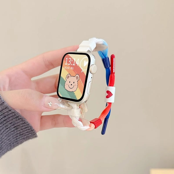 Kellon ranneke Apple Watch iWatch SE/4/5/6 44mm:lle, punainen ja sininen liukuväri