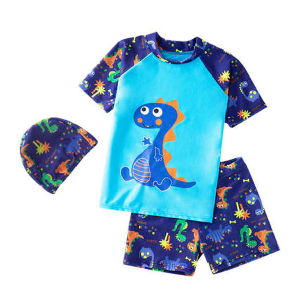 Baddräkt för pojkar, delad solskyddsdräkt 2330 Blue 2XL 115-125cm