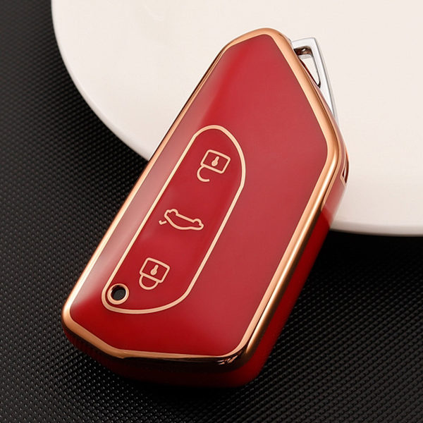 TPU Bilnyckelskydd För Golf 8 TPU Skal Nyckelskydd För Skoda Octavia A8 MK4 Mk8 2020 2021 Seat Leon Mk4 Cupra Formentor Bilnyckel Red