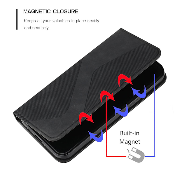 Samsung Galaxy S20 Fe -kotelo, PU-nahkainen läppäsuojus magneettisella sulkimella, lompakkokorttipaikat ja jalusta Black