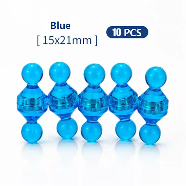 10 st Trycknålar Kontor häftstift Starka Neodymmagneter Konmagneter Supermagnet anslagstavla Schack Magnetiska trycknålar 10pcs blue 21X15
