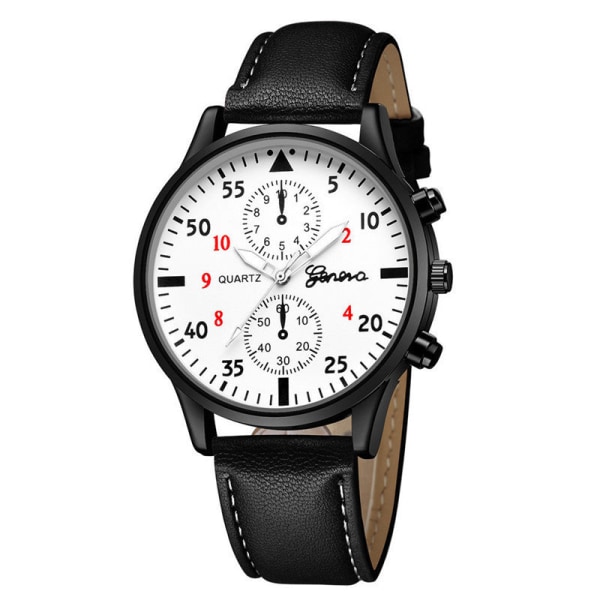 Geneva Herreur Quartz Urrem Modeur Business Ur Herre Shell black with white needle