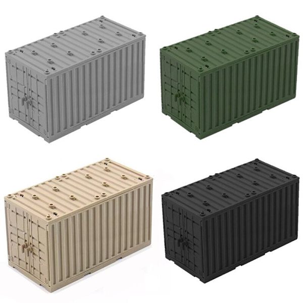 MOC Militär Container Byggklossar Låda för Pojkar WW2 Krigsbas Tekniska Byggklossar Kreativa DIY Juguete Bloques Brinquedos container-sand