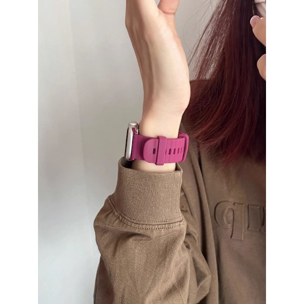 Kellon ranneke Apple Watch iWatch S10 42mm mansikkakarhu väri säleikkö aalto silikoni