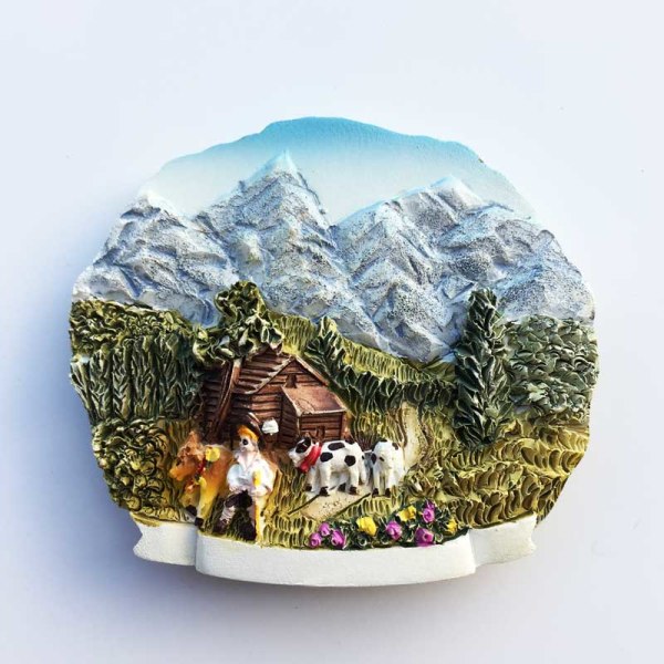 Schweiz Køleskabsmagneter Souvenir Schweizisk Lucerne Jungfrau Kapelbroen Gøgeur Turisme Magnetiske Køleskabsmærkater Switzerland1