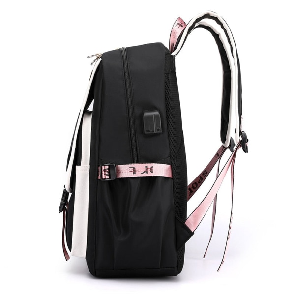 Skolväska barn skolryggsäck för flickor koreansk stil svart rosa söt ryggsäck kawaii ryggsäckar för tonårsflickor present All Black Schoolbag