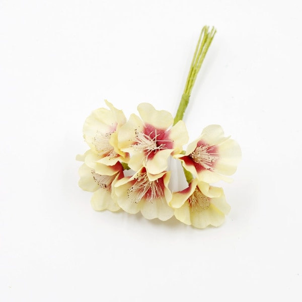 Kunstig Blomst Silke Kirsebær Kunstig Plante Bukett For Bryllup Hjem Dekor DIY Gaveeske Krans Nyttår Krans Dør Light purple