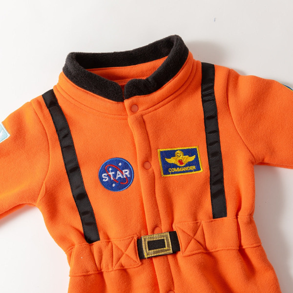 Umorden Astronautdräkt Rymddräkt Sparkdräkter för Spädbarn Småpojkar Halloween Jul Födelsedagsfest Cosplay Maskerad Orange 90 (12-18M)