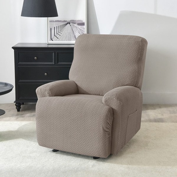 Jacquard-lepotuolisohvan päällinen olohuoneeseen, joustava lepotuolin päällinen, rentouttava sohvan päällinen, nojatuolin päällinen Beige