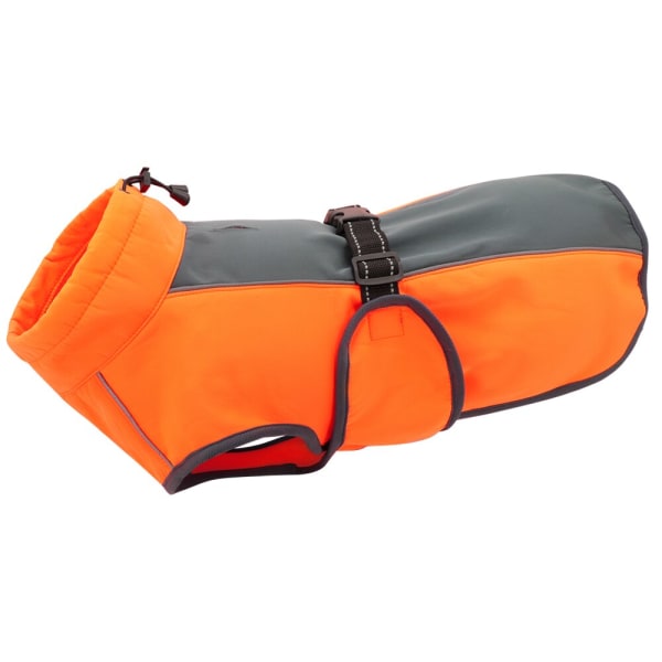 Vattentät utomhusjacka för hundar med reflex, husdjurskläder, hundkläder, väst, varma vinterkläder för stora hundar Labrador Orange 2XL