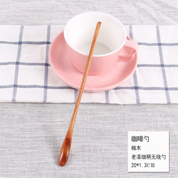 Kaffesked med långa handtag i japansk stil Kreativ träservis rörstav Mjölk Te Mjölk Honung Liten träsked Tillverkare Old paint fine handle wireless spoon