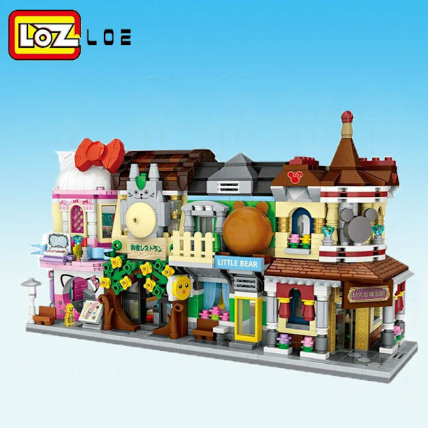 LOZ Byggeklodser Bybillede Scene Kaffebar Butik Arkitekturmodel Samlelegetøj Julegave til Børn without  box12
