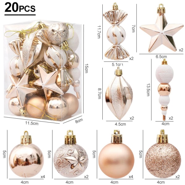 29/20 st Julgranskulor Hängande Prydnad Godis Käppar Kottar Set Jul Heminredning 2024 Navidad Nyår Red-29pcs