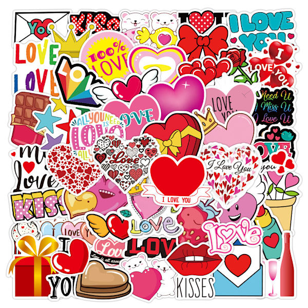 50 st Ej Upprepande Zhang Inspirerande Korta Meningar Graffiti Stickers Vattentäta Bagage Notebook Stickers Valentine's Day-50PCs