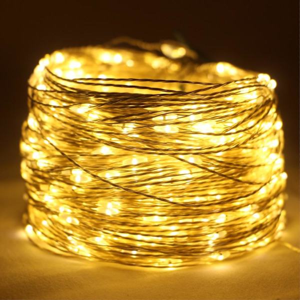 Utomhus LED Ljusslinga 10m 20m Fjärrkontroll Timer Batteri USB Trädgård Fairy Light För Hemfest Juldekoration Cool white USB 10M 100LED
