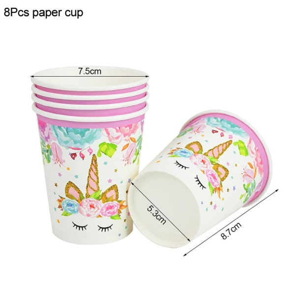 Regnbue Enhjørning Bursdagsfest Dekorasjon Engangsservise Sett Enhjørning Ballong Jente Baby Shower Barn Bursdagsfest Utstyr 1pc unicorn2