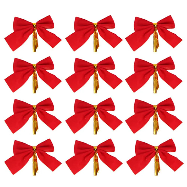 12/24/36 kpl Joulurusetti Joulukoristeet Kotiin Kultainen Punainen Rusetti Joulukuusen Koristeet Uusi Vuosi 2024 Navidad Kerst Sisustus 01-Mixed 24pcs