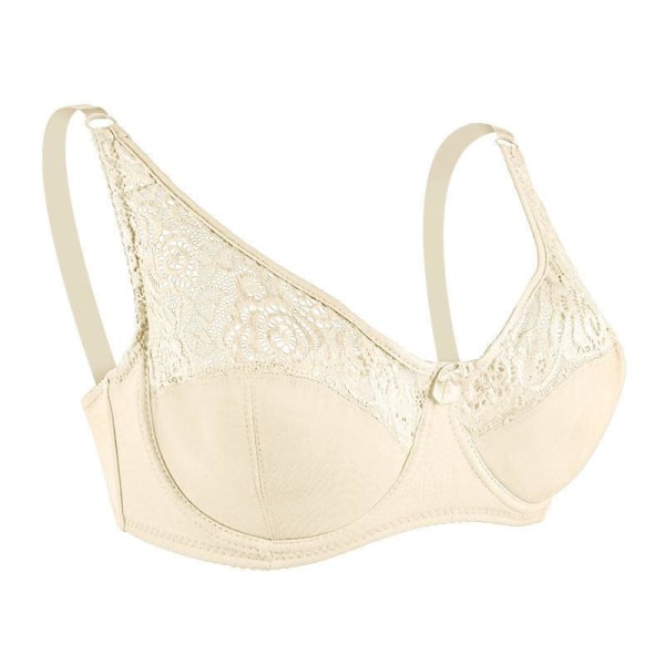 Queenral Sexet BH Blonde Justerbar BH Med Stålringe Samlende Topstøtte Åndbar Stor Størrelse Dame Undertøj Beige 42/95C