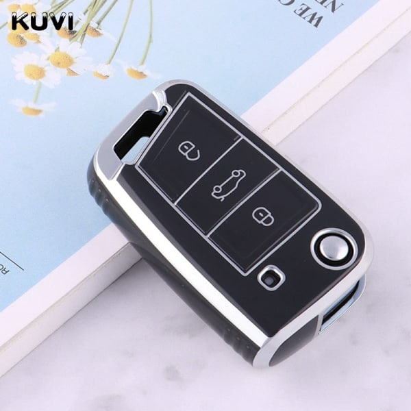 TPU Bil Fjernbetjening Nøgle Etui Cover Skal Til Golf 7 MK7 Tiguan MK2 Til SEAT Leon FR 2 Ibiza Til Skoda Octavia A7 White