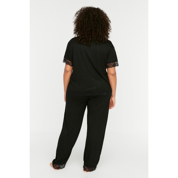 Mustat pitsineulotut pyjamat TBBSS22PT0623 Black 4XL