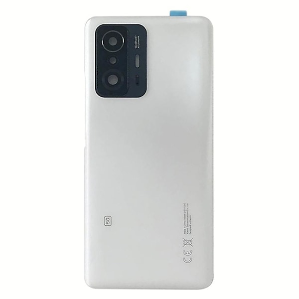 Bakre batterideksel med kameralinsering for Xiaomi 11T 5G / 11T Pro 5G - Reservedel - B White