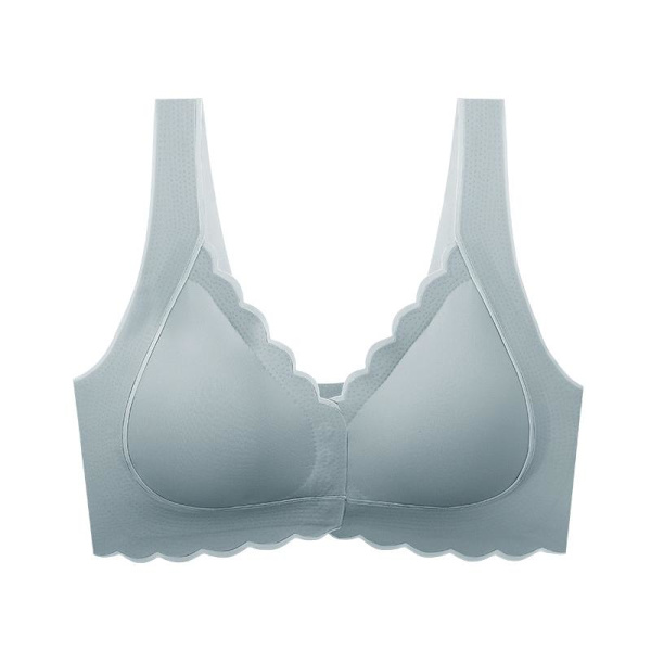 Sexig Push Up BH Framknäppning BH Trådlös Väst BH för Kvinnor Enfärgad Underkläder Grey 32B