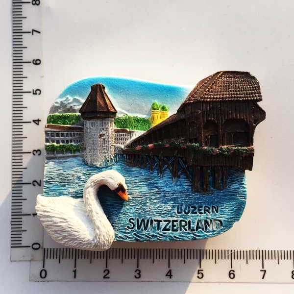 Sveitsi Jääkaappimagneetit Matkamuisto Sveitsiläinen Luzern Jungfrau Kappelisilta Käkikello Matkailu Magneettiset Jääkaappitarrat Chapel Bridge