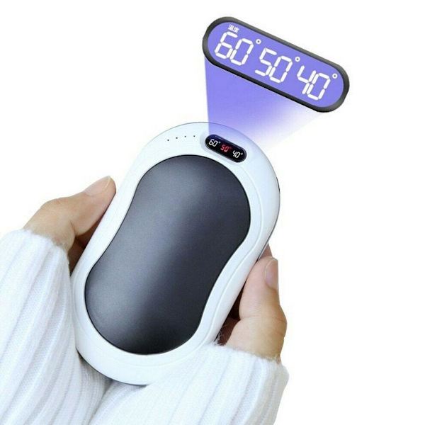 10000mAh Håndvarmer USB Power Bank Bærbar Elektrisk Lomme Håndvarmer Digitalt Display Lommelykt Julegave C 11*6.3cm