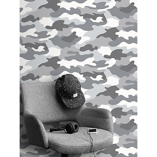 Grå Camouflage Tapet - WOW010